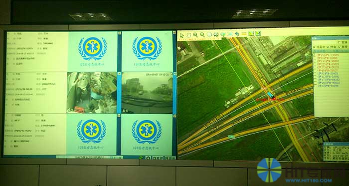嘉定区120急救指挥中心设立了巨大的显示屏